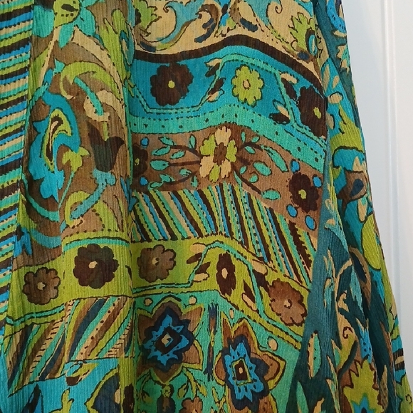 Coldwater Creek colorful Patterned Kimono Cardigan sz L - Picture 4 of 5